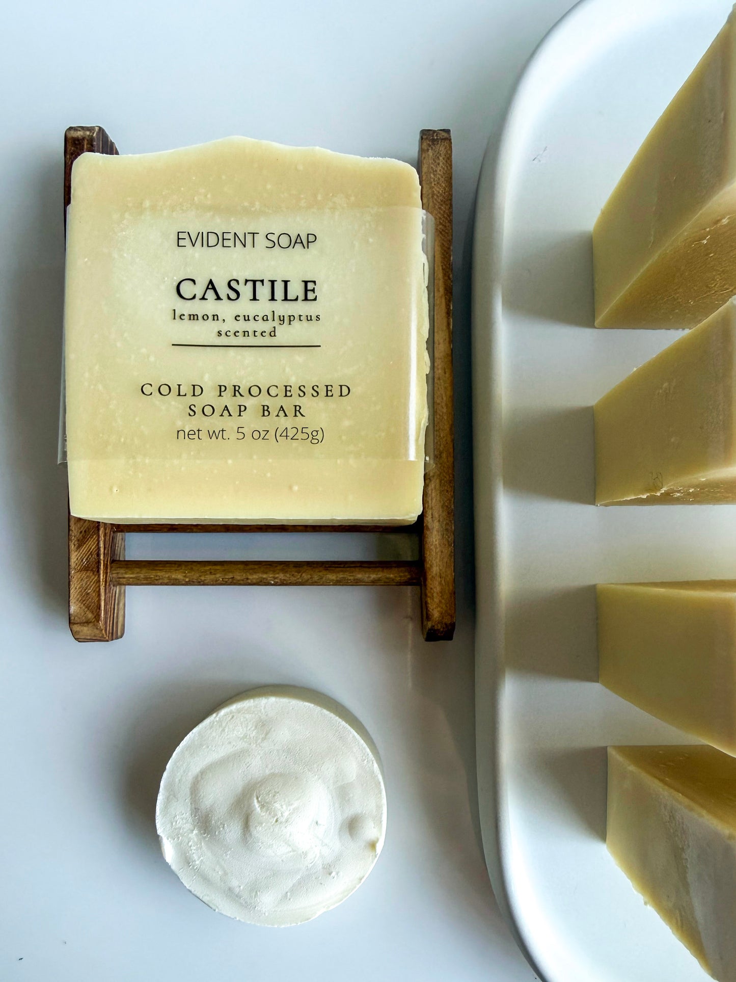 Soap of the Month- Castile Soap, Lemon & Eucalyptus Scented - Evident Soap 