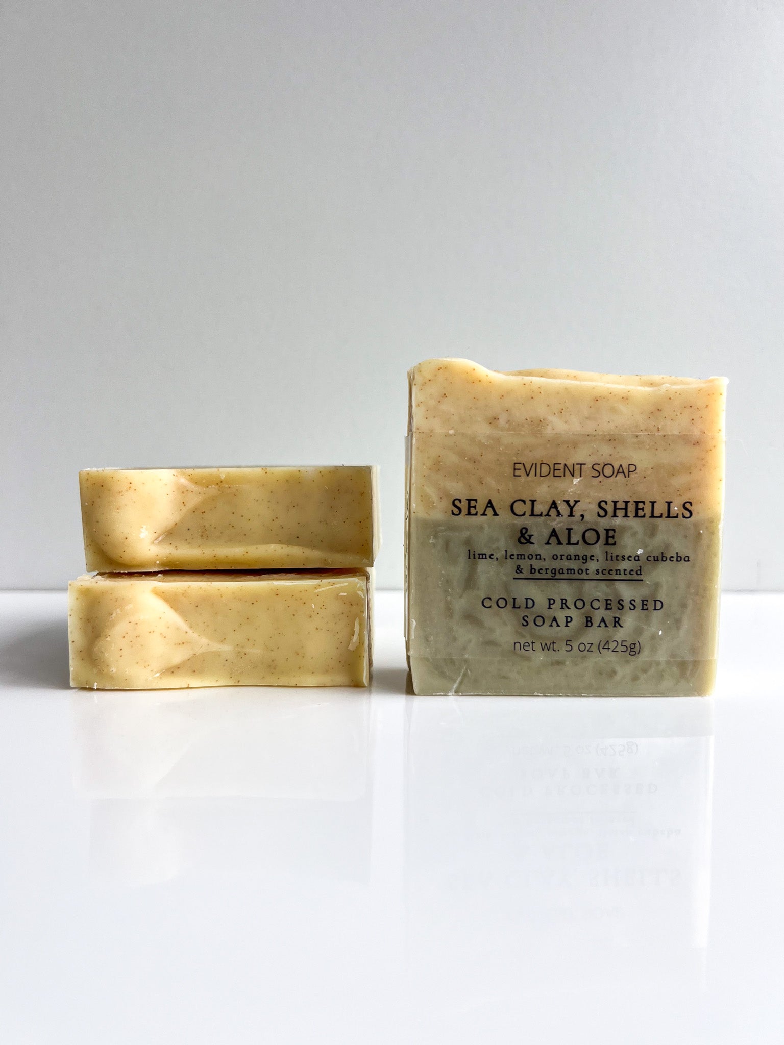 Sea Clay, Shells & Aloe Soap - Evident Soap 