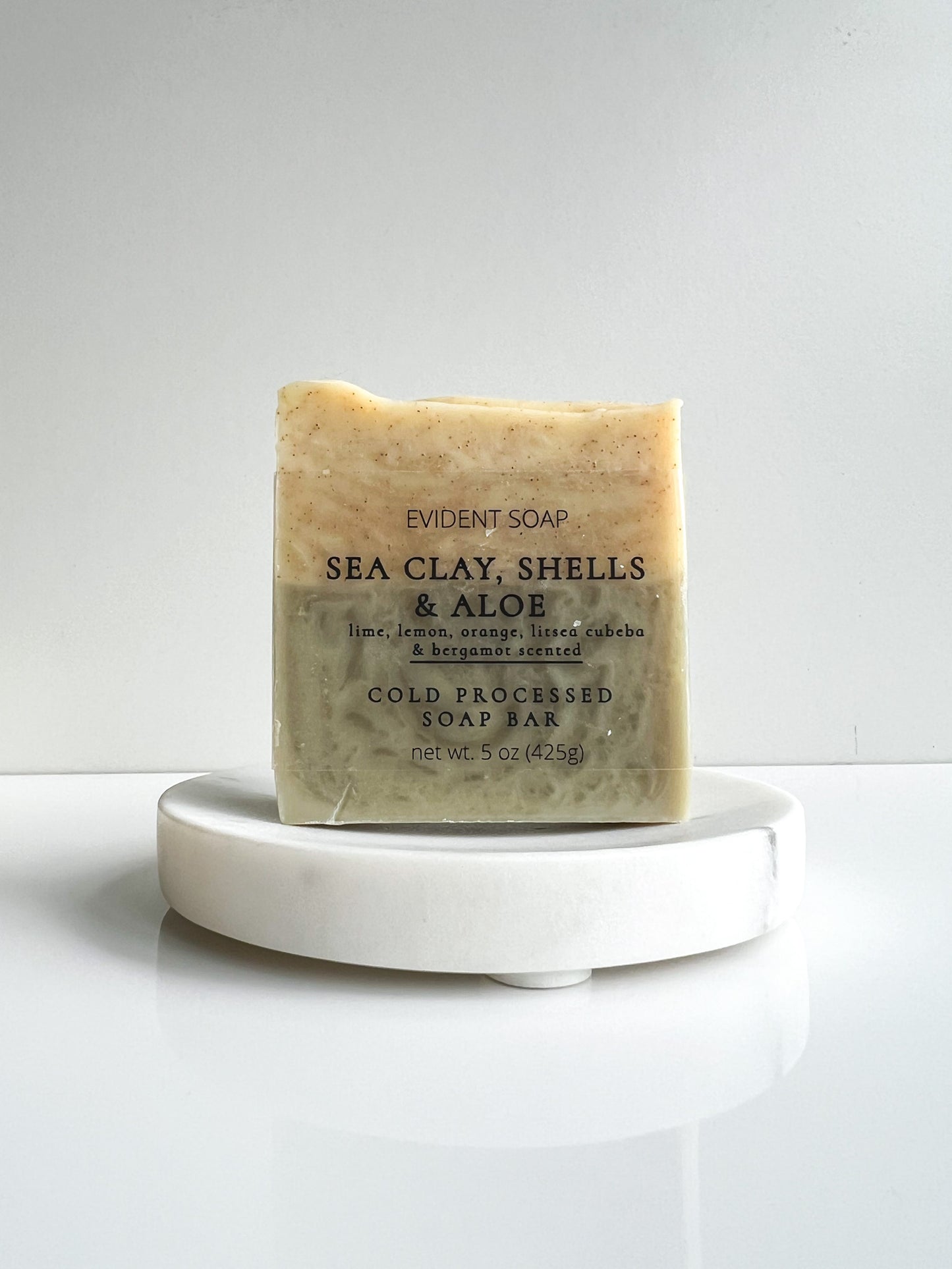 Sea Clay, Shells & Aloe Soap - Evident Soap 