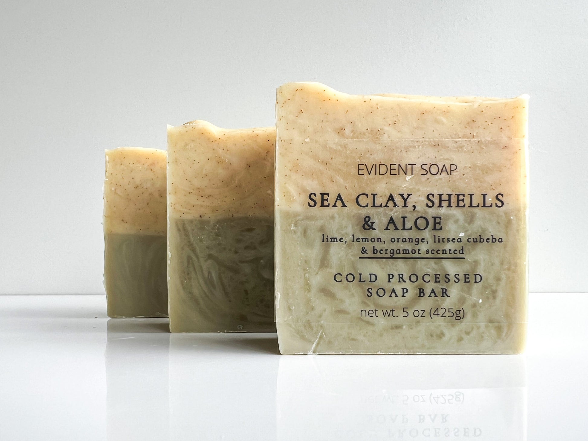 Sea Clay, Shells & Aloe Soap - Evident Soap 